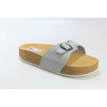 Dámské polobotky JAKUB-OBUV Korkový nazouvák jednopáskový 215201D KŮŽE šedý korkáč šedá 39