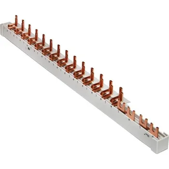 Jistič 08-2P4V28H16 Lišta propojovací kombinovaná Cu pro 18 M první 4 pro 2x2 M, +14 hřeb. mod. pro DPN nebo RCBO, Bonega