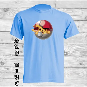 Dívčí tričko detske-levne-bavlnene-tricko-potisk-Pikachu-Star-Wars Barva: Sky blue - nebesky modrá, velikost: 140