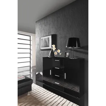 Komoda ImportWorld Komoda UNI/Callisto, černá matná/černý lesk (NIGHT)