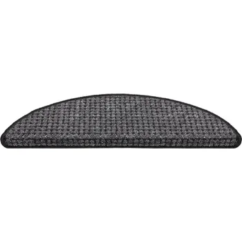 Nášlap na schod Černý kobercový půlkruhový nášlap na schody Berlin - 17 x 56 x 3,5 cm