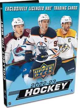 Sběratelská karetní hra Upper Deck Starter Kit Full album na hokejové karty 2022-23 + set karet a fólií