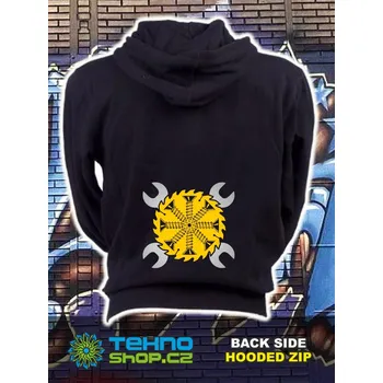 Pánská mikina TEKNOSHOP Screw Dream tekno mikina na zip s kapucí s potiskem XL černá