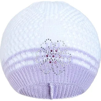 Kojenecká čepice Pletená čepička New Baby kytička fialová, vel. 104 (3-4r)