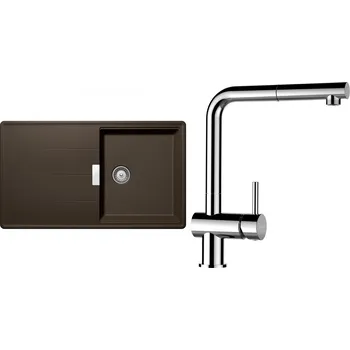 Granitový dřez Set Schock S13-9 (dřez Tia D-100 Bronze + baterie Epos.120 Chrom)