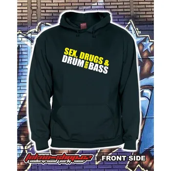 Pánská mikina TEKNOSHOP SD & Drum and Bass dnb mikina s kapucí s potiskem M černá