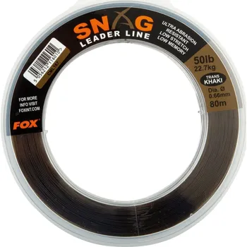 Fox Snag Leader Line Trans Khaki 80m Nosnost: 30lb