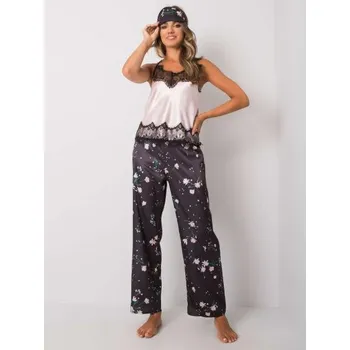 Dámská noční košile Dámská souprava na spaní RYKA černo-růžová