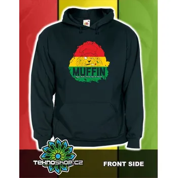 Pánská mikina TEKNOSHOP Muffin 2016 Lev dnb mikina s kapucí s potiskem M černá