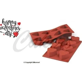 Čokoláda Forma silikon terakota: SRDCE 8x90ml O6cm v.3,5cm
