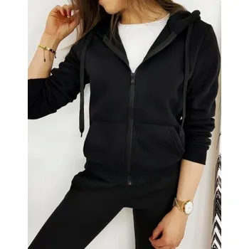 Dámská mikina Dámská mikina s kapucí a zipem černá VICTORIA