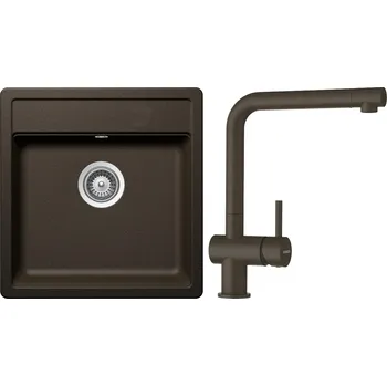 Granitový dřez Set Schock S11-1 (dřez Mono N-100S Bronze + baterie Epos Bronze)