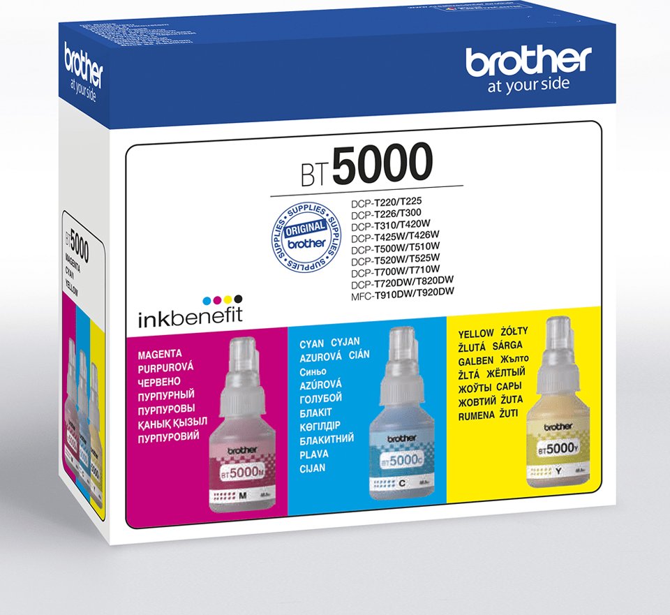 Originální inkoust Brother BT-5000CLVAL (BT5000CLVAL), CMY, 5000 stran
