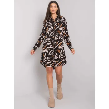 Dámské šaty Dámské šaty 1103 černo-béžové - RUE PARIS černo-béžová S