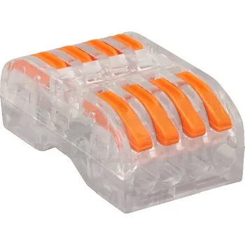 Tracon OVOTT44 Krabicová svorka spojka s páčkou pružinováprůsvitná 0,5-4mm2, 32A, 400VAC 4P (Tracon OVOTT44)