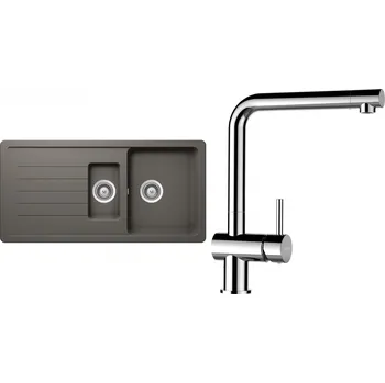 Granitový dřez Set Schock S4-8 (dřez Toledo D-150 Silverstone + baterie Epos Chrom)