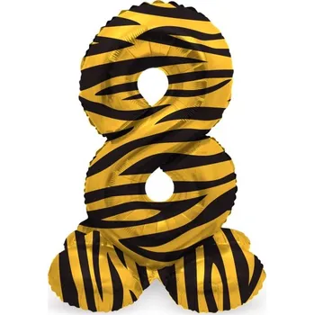 Folat Balónek fóliový číslo 8 samostojné Tygr 41 cm
