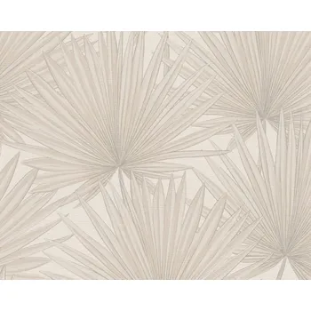 Tapeta Vliesová tapeta béžovo-krémové palmové listy 390902 / Tapety na zeď 39090-2 Antigua (0,53 x 10,05 m) A.S.Création
