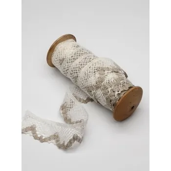 Krajka Krajka len přírodní + bělený 40 mm