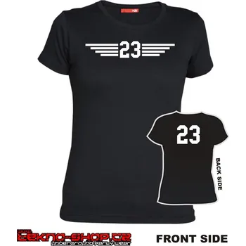 Dámské tričko TEKNOSHOP Dres 23 tekno tričko s potiskem dámské M černé