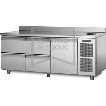 Coldline Chladící stůl TA17/3MS s deskou, dřezem a zadním lemem Varianta: Chladící stůl TA17/3MS s deskou, dřezem a zadním lemem