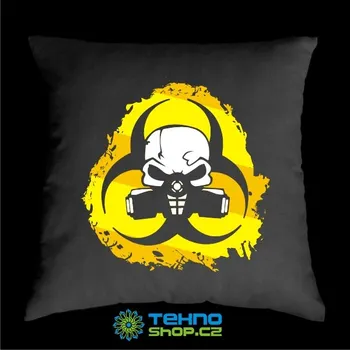 Dekorativní polštářek TEKNOSHOP Mask Biohazard tekno polštářek s potiskem modrý