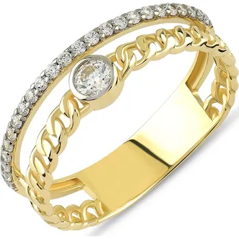 Prsten Lillian Vassago Elegantní zlatý prsten se zirkony LLV85-GR020 Velikost prstenu: 55