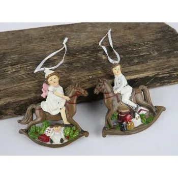 Vánoce Závěs postavička na koníkovi, Varianta Holčička