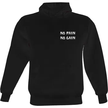 Pánská mikina Pánská mikina s kapucí s potiskem NO PAIN NO GAIN pánské
