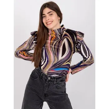 Dámské tričko Dámská halenka velurová s dlouhým rukávem LINA černá