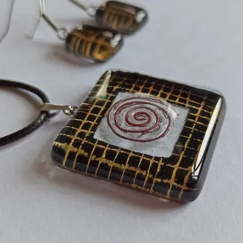 Souprava šperků Souprava skleněných šperků černá OWL - 0801