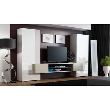 Obývací stěna ImportWorld Obývací stěna Serafino, bílá matná/bílý lesk/rtv dub sonoma