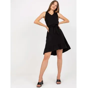 Dámské šaty Dámské šaty s volánem bavlněné RUE PARIS černé