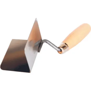 Zednická lžíce Vymazávačka roh 110x75x75 mm nerezová, dřevěná rukojeť