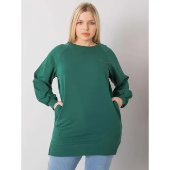 Dámská halenka Dámská halenka hladká plus size TOLEDO tmavě zelená