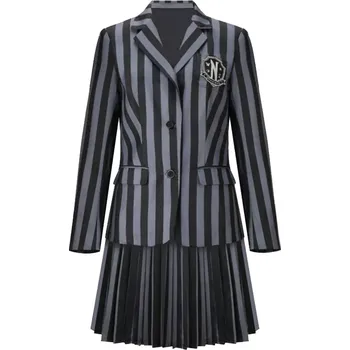 Karnevalový kostým Dámský kostým Wednesday Addams uniforma Never More akademie Velikost: S