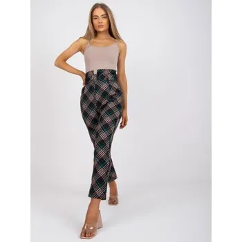 Dámské kalhoty Dámské kalhoty z látky kostkované TILDA černo-zelené