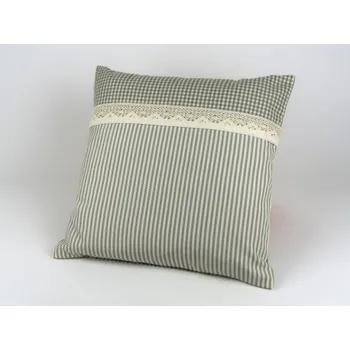 Povlečení Polštářek kombinovaný 40 x 40 cm kanafas Piko 04 + kanafas Pruh 04 béžová