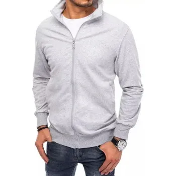 Pánská móda Pánská mikina na zip BAS světle šedá