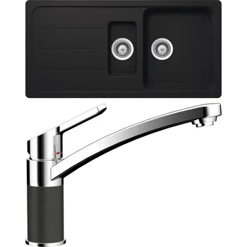 Granitový dřez Set Schock S26-5 (dřez Formhaus D-150L Onyx + baterie SC-90 Onyx)