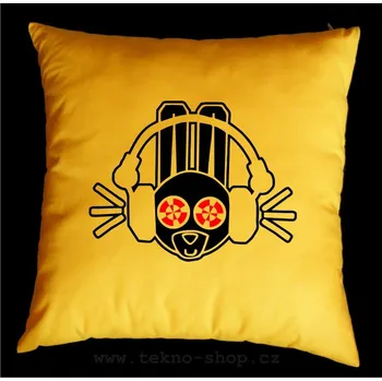 Dekorativní polštářek TEKNOSHOP Rabbit Slims tekno polštářek s potiskem černý