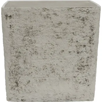 Květináč Venkovní plastový květník kámen kostka 43x43x43 (Venkovní plastový květináč s imitací kamene)