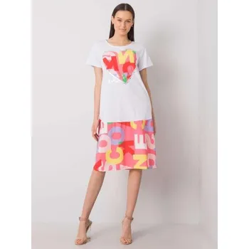 Dámské šaty Dámské šaty s potiskem GUINEVERSE bílé a růžové