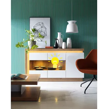 Obývací stěna LED OSVĚTLENÍ 2 BODOVÁ SQUARE, LEONARDO, LYNATET