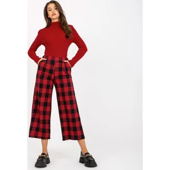 Dámské kalhoty Dámské kalhoty kostkované CULOTTE černo-červené