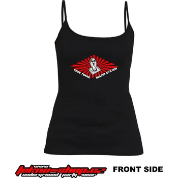 TEKNOSHOP Sound System Dj tekno tílko s potiskem dámské M černé