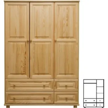 ImportWorld Šatní skříň z masivu Radim s133 (Barva dřeva: Bílá)