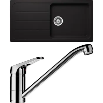 Granitový dřez Set Schock S23-6 (dřez Formhaus D-100L Nero + baterie Cosmo Chrom)