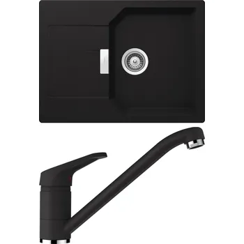 Granitový dřez Set Schock S16-1 (dřez Manhattan D-100S Onyx + baterie Cosmo Onyx)