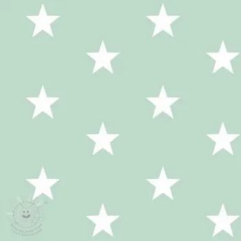 Bavlněná látka Stars mint
